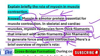 🔥Role of👉Myosin in Muscle💪Contraction📚💯✔️science ignou msczoology muscle contractions [upl. by Rachael971]