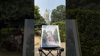 Live painting New Vishwanath Temple VT BHU Demonstration by Deepak sharma shortsvideo fineart [upl. by Deb649]