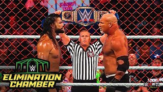 FULL MATCH  Roman Reigns vs Goldberg  Hell In A Cell Match WWE Elimination Chamber 2022 [upl. by Clementia]