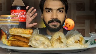 Eating Spicy Chicken Shawarma And Chicken Burger  ASMR EatingMukbang [upl. by Maison]