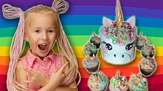 🎂ТОРТ для ЕДИНОРОГА🦄  Как сделать РАДУЖНЫЙ🌈 Бисквит [upl. by Arretahs]