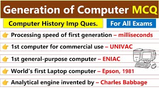 MCQ on Computer History and Generations  Computer mcq for all competitive exams [upl. by Lee]