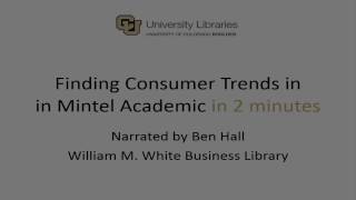 Finding Consumer Trends in Mintel Academic in 2 minutes [upl. by Fitzger]