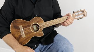 Lanikai ACST5CET 5String Acacia Solid Top AE Cutaway Tenor Ukulele  The Ukebug [upl. by Alegre]