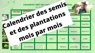 Calendrier des semis et des plantations mois par mois [upl. by Imer]