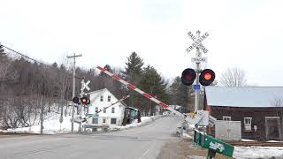 WRRS Bell  Warren Mountain Rd in Roxbury VT Railroad Crossing [upl. by Thordis]