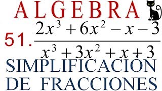 Simplificación de fracciones con término polinomiales Baldor 11951 y 52 [upl. by Helbonna269]