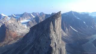 Flying over the worlds highest cliff  Auyuittuq National Park [upl. by Ydnik]