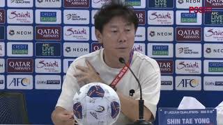 Shin Tae Yong  konferensi pers setelah pertandingan melawan bahrain [upl. by Sprung716]