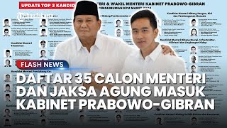 DAFTAR 35 Calon Menteri hingga Jaksa Agung Menguat Masuk Kabinet PrabowoGibran PDIP 4 Kursi [upl. by Darom]