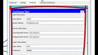 Configurando um servidor de Email no Cisco Packet Tracer [upl. by Seyah231]