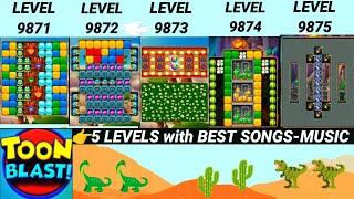 Toon blast 98719875 Toon blast levels🌿5 LEVELS walkthrough🦕🦖 [upl. by Giselbert735]