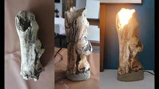 DIY driftwood lamp with cement [upl. by Angelica731]