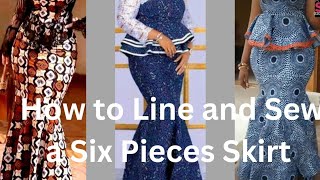 Perfect Lining and Sewing of six pieces Skirt [upl. by Pier]