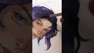 Artist Kelogsloops painting anime drawing draw painting watercolor kickstarter art shorts [upl. by Esalb]