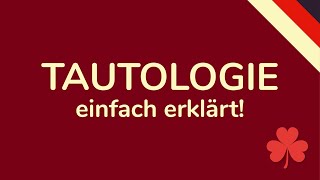 Tautologie  schnell amp einfach erklärt rhetorische Mittel animiert 🇩🇪 [upl. by Latty]