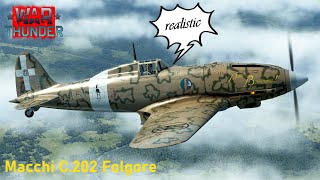 Warthunder  GER Macchi C202 Folgore  Map Mysterious Valley Spaceport Air Realistic [upl. by Adahs]