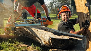 CHAINSAW MILLING For The First Time With The Husqvarna 592XP [upl. by Earej507]