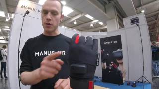 CeBit 2017  Manus VR Gloves for Virtual Reality [upl. by Yaras429]