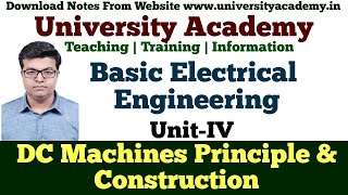 BEE57 DC machines Principle amp Construction of DC machinesTypes of DC machinesElectrical machines [upl. by August]