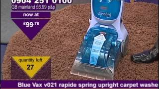 Vax V021 Rapide Spring Upright Carpet Washer Being Sold On Price Drop TV [upl. by Ashbey428]