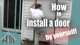 How to install an exterior door prehung steel Replace a door The Home Mender [upl. by Amo196]