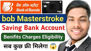 Bank Of Baroda BOB Masterstroke Saving Account Full Review Hindi BOB Masterstroke Account kesa hai [upl. by Aidnis937]