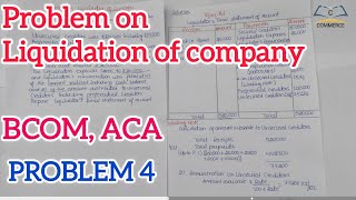 Problem on Liquation of Company 4th sem BCOM ACA [upl. by Peter]