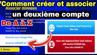 Comment créer un deuxième compte Konami id sur efootball 2023 mobile [upl. by Dalt]