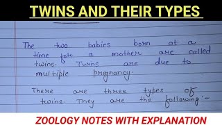 TWINS IN HINDI  BSC zoology Notes vbu bbmku mjpru ZOOLOGYNOTES zoology Bsc [upl. by Htenaj667]