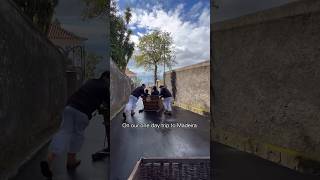 SLIDING DOWNHILL IN WICKER BASKETS  100 YEAR OLD MONTE TOBOGGAN RUN travel portugal madeira [upl. by Allyn]