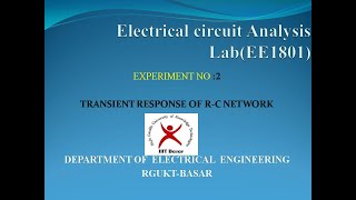 Transient Response of RC Network [upl. by Corron]