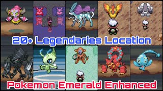 Pokemon Emerald Enhanced Legendaries Location  Legendary Birds Beasts Titans Necrozma And More [upl. by Karl]