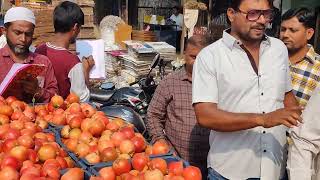 live pomegranate auction Solapur market yard m r madiwale [upl. by Atteyek]