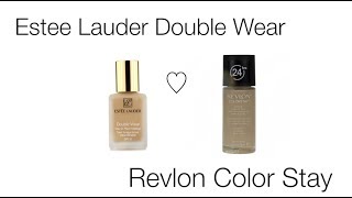 Estee Lauder Double Wear VS Revlon Colorstay WEAR amp COMPARE [upl. by Spalla223]