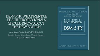 DSM 5 TR Update for Mental Health Professionals Abridged Version [upl. by Perlman]