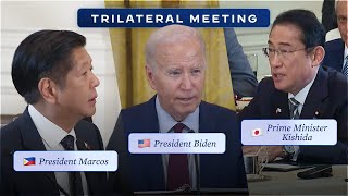 President Biden Holds a Trilateral Meeting with President Marcos and Prime Minister Kishida [upl. by Yenaiv]