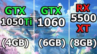 GTX 1050 Ti vs GTX 1060 vs RX 5500 XT in 1080p1440p and 2160p [upl. by Yenahc]