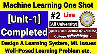 Machine Learning Aktu Unit 1 Design of learning system Machine Learning IssuesMachine Learning 2 [upl. by Rufina386]