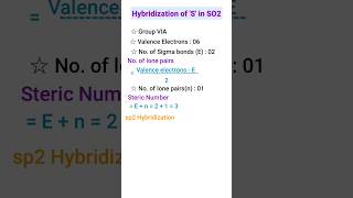 What is the hybridization of S in SO2 [upl. by Bohner161]