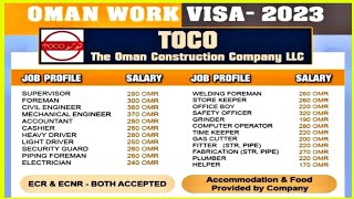 Jobs In Oman 🇴🇲 2024 ¦¦ Basic Salary upto 300 Omani Riyal ¦¦ After Visa Payment ¦¦ Oman Jobs [upl. by Fiedling]