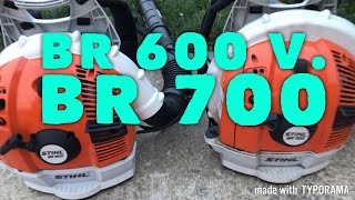 STIHL BR 600 v STIHL BR 700 Blower Comparison 2018 [upl. by Kurzawa684]