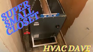 HVAC installation Furnace and coil in very tight closet [upl. by Itnava418]