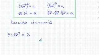 Działania na pierwiastkach  Matematyka Szkoła Podstawowa i Gimnazjum [upl. by Rochemont84]