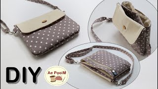 DIY Multipockets crossbody bag [upl. by Eirb]