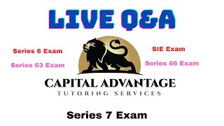 LIVE QampA SIE exam and ALL FINRA and NASAA Exams 3142024 [upl. by Goddart980]