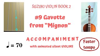 💃🕺 GAVOTTE FROM “MIGNON”Suzuki Violin Book 29𝓦𝓮𝓭🔺⏬ FASTER AnimSilent VIOLINs w🎹AccompGuided [upl. by Neomah]