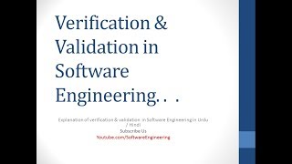 verification and validation in software testing [upl. by Sunny]