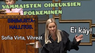 Sofia Virta Vihr suolasi Persut ja Kokoomuksen heti syksyn ensimmäisessä eduskunnan istunnossa [upl. by Borman]