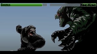 Godzilla vs King Kong With Healthbars [upl. by Kinata]